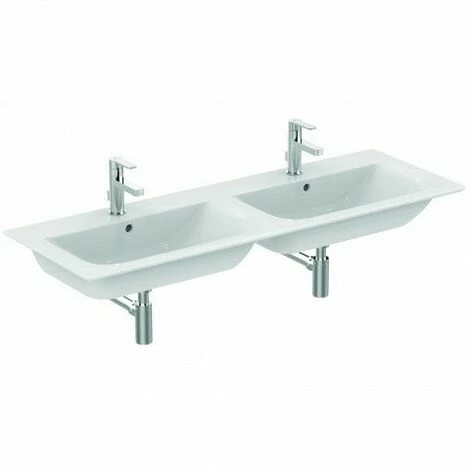 Ideal Standard Connect Air Möbeldoppelwaschtisch 1340mm E0272, Farbe: Weiß - E027201 1 Ideal Standard Connect Air Möbeldoppelwaschtisch 1340mm E0272, Farbe: Weiß - E027201