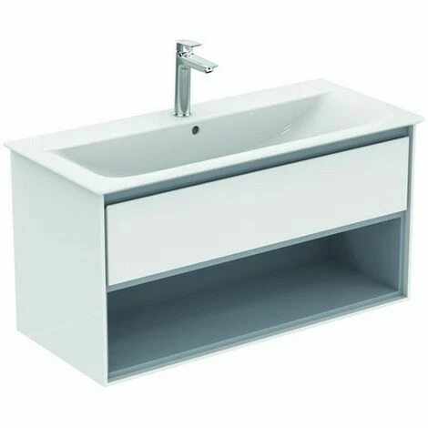 Ideal Standard CONNECT Air Möbel-Waschtischunterschrank, 1000 Mm, 1 Auszug, E0828, Farbe: Pine Hell Dekor / Braun Matt - E0828UK 1 Ideal Standard CONNECT Air Möbel-Waschtischunterschrank, 1000 Mm, 1 Auszug, E0828, Farbe: Pine Hell Dekor / Braun Matt - E0828UK