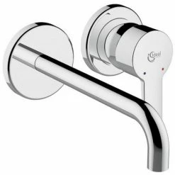 Ideal Standard Wand-Waschtischarmatur ConnectBlue, Bausatz2, 2 Rosetten D: 83mm, Ausld.204mm, Chrom, A5933AA