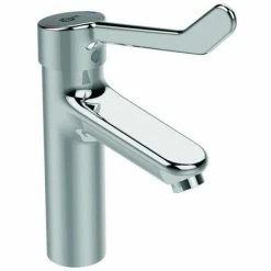 Ideal Standard Waschtischarmatur Ceraplus 2, Grande, Mit Klinikhebel,,Ausld.123mm,Chr, BC106AA