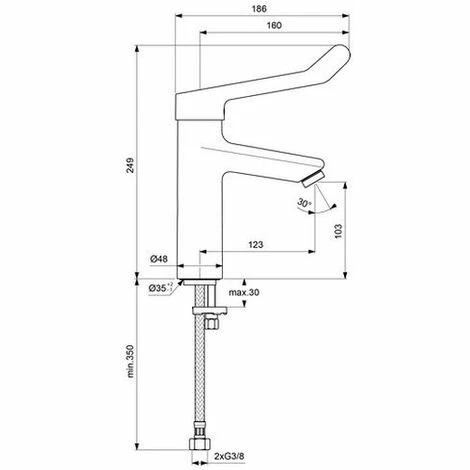 Ideal Standard Waschtischarmatur ceraplus 2, Grande, mit Klinikhebel,,Ausld.123mm,Chr, BC106AA Ideal Standard Waschtischarmatur Ceraplus 2, Grande, Mit Klinikhebel,,Ausld.123mm,Chr, BC106AA -Ideal Standard-shop 26557442 2