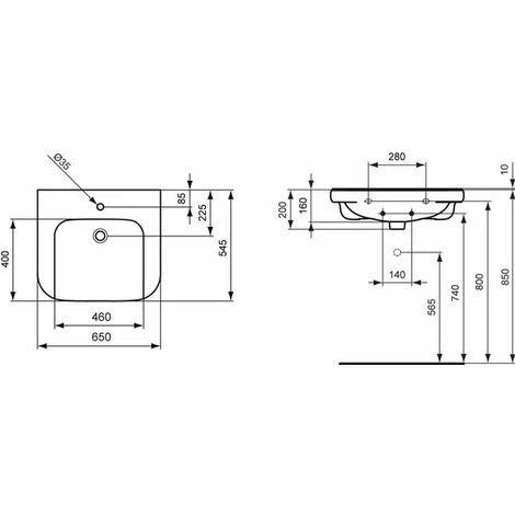 Ideal Standard Waschtisch Contour 21, Unterfahrbar, 65 X 175 X 1 2 Ideal Standard Waschtisch Contour 21, Unterfahrbar, 65 X 175 X 1 – Bild 2