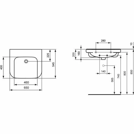Ideal Standard Waschtisch Contour 21, ohne Hahnloch unterfahrbar, 65 x 175 x 1 Ideal Standard Waschtisch Contour 21, Ohne Hahnloch Unterfahrbar, 65 X 175 X 1 -Ideal Standard-shop 26560137 2