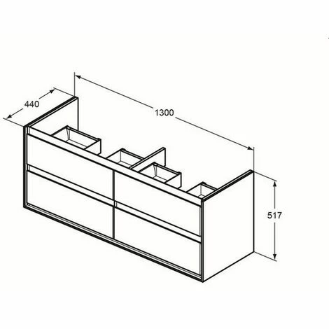 Ideal Standard Mdwaschtischunterschrank Connect AIR,4Ausz., 1300x440x5 X 17mm,Pinie Hell Dek.und Brn.matt, E0824UK 2 Ideal Standard Mdwaschtischunterschrank Connect AIR,4Ausz., 1300x440x5 X 17mm,Pinie Hell Dek.und Brn.matt, E0824UK – Bild 2