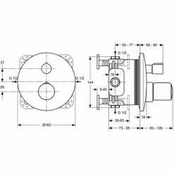 Ideal Standard Bade-Thermostat MELANGE UP-Bausatz 2 (EASY-Box) Chrom A4891AA 2 Ideal Standard Bade-Thermostat MELANGE UP-Bausatz 2 (EASY-Box) Chrom A4891AA -Ideal Standard-shop 28800249 3