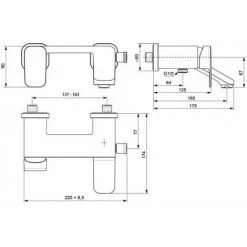 Ideal Standard Einhebel-Badearmatur TONIC II AP Chrom A6338AA -Ideal Standard-shop 28800282 3