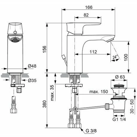 Ideal Standard Waschtischarmatur CONNECT AIR chrom A7021AA Ideal Standard Waschtischarmatur CONNECT AIR Chrom A7021AA -Ideal Standard-shop 28803708 3