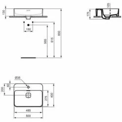 Ideal Standard Aufsatzwaschtisch STRADA II Mit Überlauf, Mit Hahnloch 600 X 400 X 175 Mm Weiß T299801 -Ideal Standard-shop 28805915 4