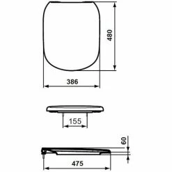 Toilettensitz Ideal Standard Tesi Weißer Duroplastischer Umlaufender | Glänzendes Weiß -Ideal Standard-shop 33993521 3