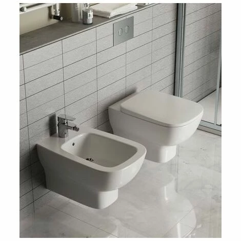 Einloch-Wandbidet Ideal Standard Esedra Mit Verdeckten Armaturen | Glänzendes Weiß 2 Einloch-Wandbidet Ideal Standard Esedra Mit Verdeckten Armaturen | Glänzendes Weiß – Bild 2
