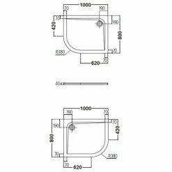 Eck Acryl-Duschwanne 100X80 Cm Ideal Standard Ultraflat Mit Ablaufloch Ø90 Mm | Weiß 5 Eck Acryl-Duschwanne 100X80 Cm Ideal Standard Ultraflat Mit Ablaufloch Ø90 Mm | Weiß -Ideal Standard-shop 34050581 3