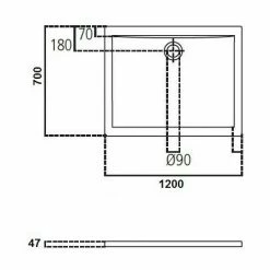 Rechteckige Acryl-Duschwanne 120X70 Cm Ideal Standard Ultraflat Mit Ablaufloch Ø90 Mm | Weiß -Ideal Standard-shop 34050587 3