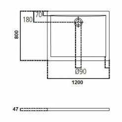 Rechteckige Acryl-Duschwanne 120X80 Cm Ideal Standard Ultraflat Mit Ablaufloch Ø90 Mm | Weiß -Ideal Standard-shop 34050589 3