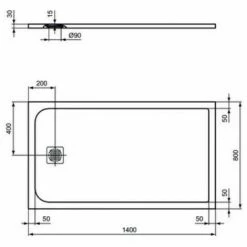 Duschwanne 140x80 Cm Aus Der Serie Ideal Solid By Ideal Standard Ultra Flat S | Weiß 7 Duschwanne 140x80 Cm Aus Der Serie Ideal Solid By Ideal Standard Ultra Flat S | Weiß -Ideal Standard-shop 35358140 4