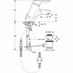 Ideal Standard Einhebel-Waschtischarmatur CERAMIX BLUE LIFT Chrom A5654AA 2 Ideal Standard Einhebel-Waschtischarmatur CERAMIX BLUE LIFT Chrom A5654AA -Ideal Standard-shop 39294457 3