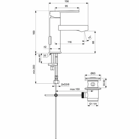 Ideal Standard Waschtischarmatur Gio | B0618AA | Einhandmischer mit Keramikkartusche | Temperaturbegrenzung einstellbar | Zugstangen-Ablaufgarnitur | Easy-Fix Schnellmontage | Chrom | 09784 0 Ideal Standard Waschtischarmatur Gio | B0618AA | Einhandmischer Mit Keramikkartusche | Temperaturbegrenzung Einstellbar | Zugstangen-Ablaufgarnitur | Easy-Fix Schnellmontage | Chrom | 09784 0 -Ideal Standard-shop 40317474 2