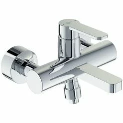 Ideal Standard Badewannenarmatur Gio | B0621AA | Einhebelmischer Für Wanne Mit Umsteller | Temperaturbegrenzung | Mit Keramikkartusche Und Brauseanschluss Unten | Messing Verchromt | 09786 4