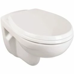 Ideal Standard Spülrandloses Wand-WC Set Eurovit | K290201 | Weiß | Toilette Ohne Spülrand | Tiefspüler Mit Waagerechtem Abgang | WC-Sitz In Weiß | Sanitärkeramik | 57038 1