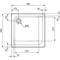 Ideal Standard Acryl Brausewanne 800 X 800 X 35 Mm, Weiß -Ideal Standard-shop 41633353 3