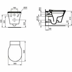 Ideal Standard Connect Air Wand-Tiefspül-WC Weiß, Spülrandlos Weiß -Ideal Standard-shop 55341814 3