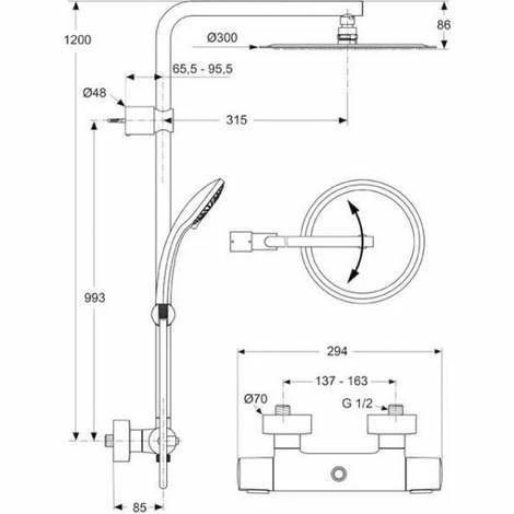 Ideal Standard Duschsystem IDEALRAIN, Chrom, A6246AA Ideal Standard Duschsystem IDEALRAIN, Chrom, A6246AA -Ideal Standard-shop 5630658 2