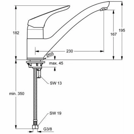 Ideal Standard CeraSprint Neu Einhebel-Küchenarmatur DN 15, B5344AA 2 Ideal Standard CeraSprint Neu Einhebel-Küchenarmatur DN 15, B5344AA – Bild 2