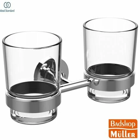 Ideal Standard IOM Glashalter Doppelt, Klarglas Chrom 1 Ideal Standard IOM Glashalter Doppelt, Klarglas Chrom