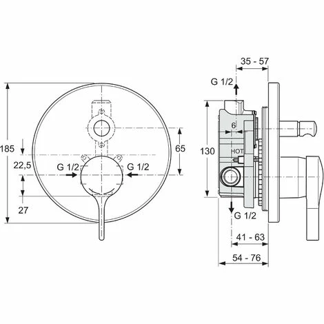 Ideal Standard Badewannenarmatur Melange Unterputz chrom A4275AA Ideal Standard Badewannenarmatur Melange Unterputz Chrom A4275AA -Ideal Standard-shop 58531887 2