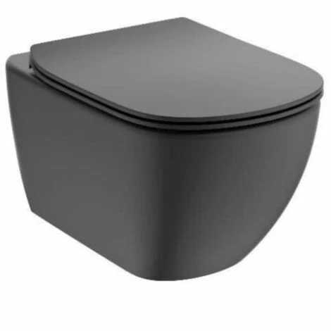 Ideal Standard Tesi Wand-WC spülrandlos AquaBlade-Technologie + Ultradünner WC-Deckel mit Fallbremse, Mattschwarz (T3546V3) Ideal Standard Tesi Wand-WC Spülrandlos AquaBlade-Technologie + Ultradünner WC-Deckel Mit Fallbremse, Mattschwarz (T3546V3) -Ideal Standard-shop 59177398 2