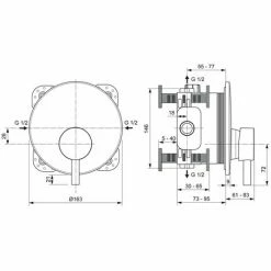 Ideal Standard Ceraline Unterputz-Brausearmatur, Chrom -Ideal Standard-shop 59790195 3