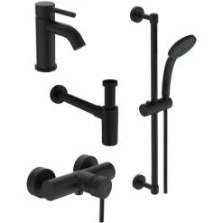 Ideal Standard Ceraline Aufputz-Armaturen-Bundle 2, Silk Black