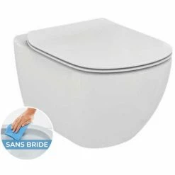 Ideal Standard Wand-WC Ohne Rand + WC-Deckel Soft Close, Weiß (TesiRimless)