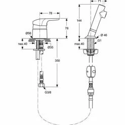 Ideal Standard Cerasprint Einhebelmischer Mit 2-Loch 2-Strahlbrause (A5727AA) -Ideal Standard-shop 68146921 4