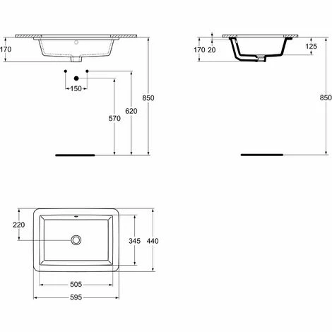 Ideal Standard STRADA Waschbecken 595 x 435 x 170 mm, weiß (K078001) Ideal Standard STRADA Waschbecken 595 X 435 X 170 Mm, Weiß (K078001) -Ideal Standard-shop 68147205 2