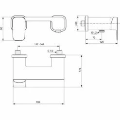 Ideal Standard Brausearmatur Aufputz Tonic II, Ausld. 70mm, Chrom -Ideal Standard-shop 68755548 3