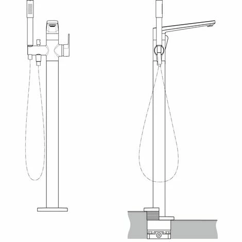 Ideal Standard freistehende Wannenarmatur Tonic II, Bausatz 2, mit Stick-HB, Ausld.220mm, Chrom Ideal Standard Freistehende Wannenarmatur Tonic II, Bausatz 2, Mit Stick-HB, Ausld.220mm, Chrom -Ideal Standard-shop 68756063 2