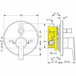 Ideal Standard Badearmatur Unterputz Connect Blue, Bausatz 2, Chrom -Ideal Standard-shop 68756324 3
