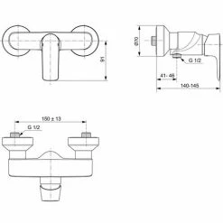 Ideal Standard Brausearmatur Aufputz Connect Air, Ausld. 41mm, Chrom 2 Ideal Standard Brausearmatur Aufputz Connect Air, Ausld. 41mm, Chrom -Ideal Standard-shop 68756362 3