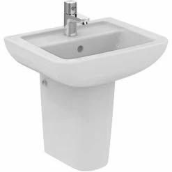 Ideal Standard Handwaschbecken Eurovit Plus, 1 Hahnloch, Mit Überlauf 450x360x170mm, Weiß