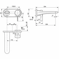 Ideal Standard Melange, Wand-Waschtischarmatur Bausatz 2 2 Ideal Standard Melange, Wand-Waschtischarmatur Bausatz 2 -Ideal Standard-shop 69365908 3
