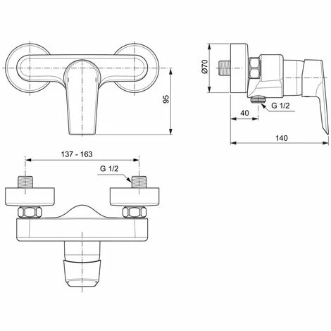 Ideal Standard Tesi, Aufputz-Brausearmatur, chrom Ideal Standard Tesi, Aufputz-Brausearmatur, Chrom -Ideal Standard-shop 69365912 3