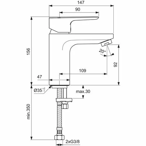 Ideal Standard CeraPlan III, Waschtischarmatur 156 Ideal Standard CeraPlan III, Waschtischarmatur 156 -Ideal Standard-shop 69365915 2