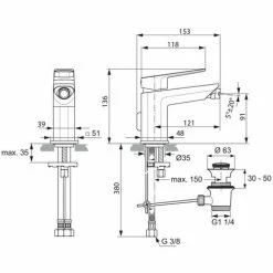 Ideal Standard Tonic II, Bidetarmatur, M. Ablaufgarnitur 2 Ideal Standard Tonic II, Bidetarmatur, M. Ablaufgarnitur -Ideal Standard-shop 69366085 3