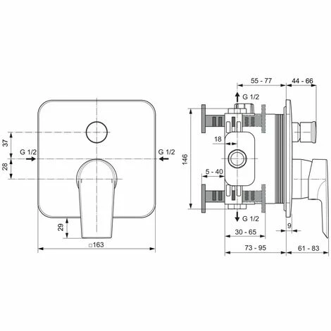Ideal Standard Tesi, Unterputz-Badearmatur, Bausatz 2 Ideal Standard Tesi, Unterputz-Badearmatur, Bausatz 2 -Ideal Standard-shop 69366102 1