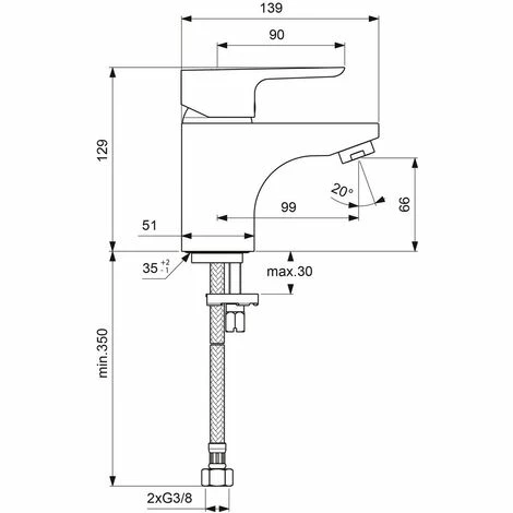 Ideal Standard Ceraplan III, Waschtischarmatur 130 Ideal Standard Ceraplan III, Waschtischarmatur 130 -Ideal Standard-shop 69366103 2