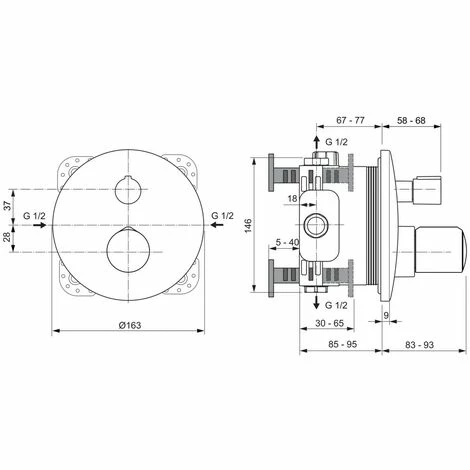 Ideal Standard Melange, Unterputz-Badethermostat, Bausatz 2 Ideal Standard Melange, Unterputz-Badethermostat, Bausatz 2 -Ideal Standard-shop 69366116 2