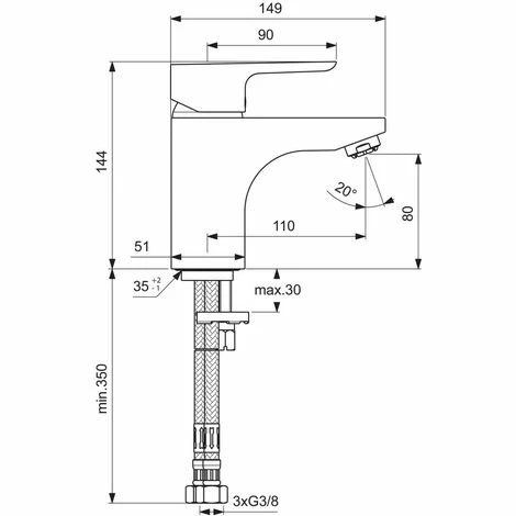 Ideal Standard CeraPlan III, Waschtischarmatur 145, Niederdruck Ideal Standard CeraPlan III, Waschtischarmatur 145, Niederdruck -Ideal Standard-shop 69366129 2