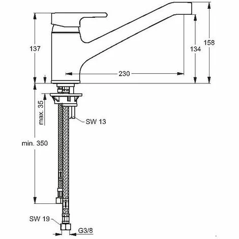 Ideal Standard Küchenarmatur Active ND Ausladung 230mm Chrom Ideal Standard Küchenarmatur Active ND Ausladung 230mm Chrom -Ideal Standard-shop 70148758 2