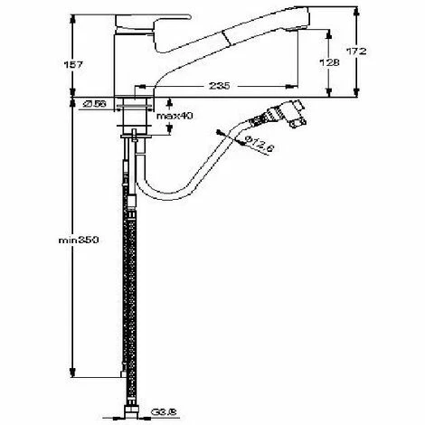 Ideal Standard Küchenarmatur Active ND Ausld.235mm Mit Herausziehbarer Handbrause Chrom 2 Ideal Standard Küchenarmatur Active ND Ausld.235mm Mit Herausziehbarer Handbrause Chrom – Bild 2