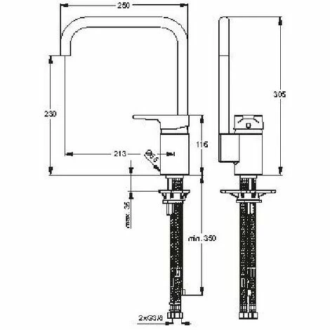 Ideal Standard Küchenarmatur Active ND Ausld.213mm Mit Hohem Auslauf Chrom 2 Ideal Standard Küchenarmatur Active ND Ausld.213mm Mit Hohem Auslauf Chrom – Bild 2